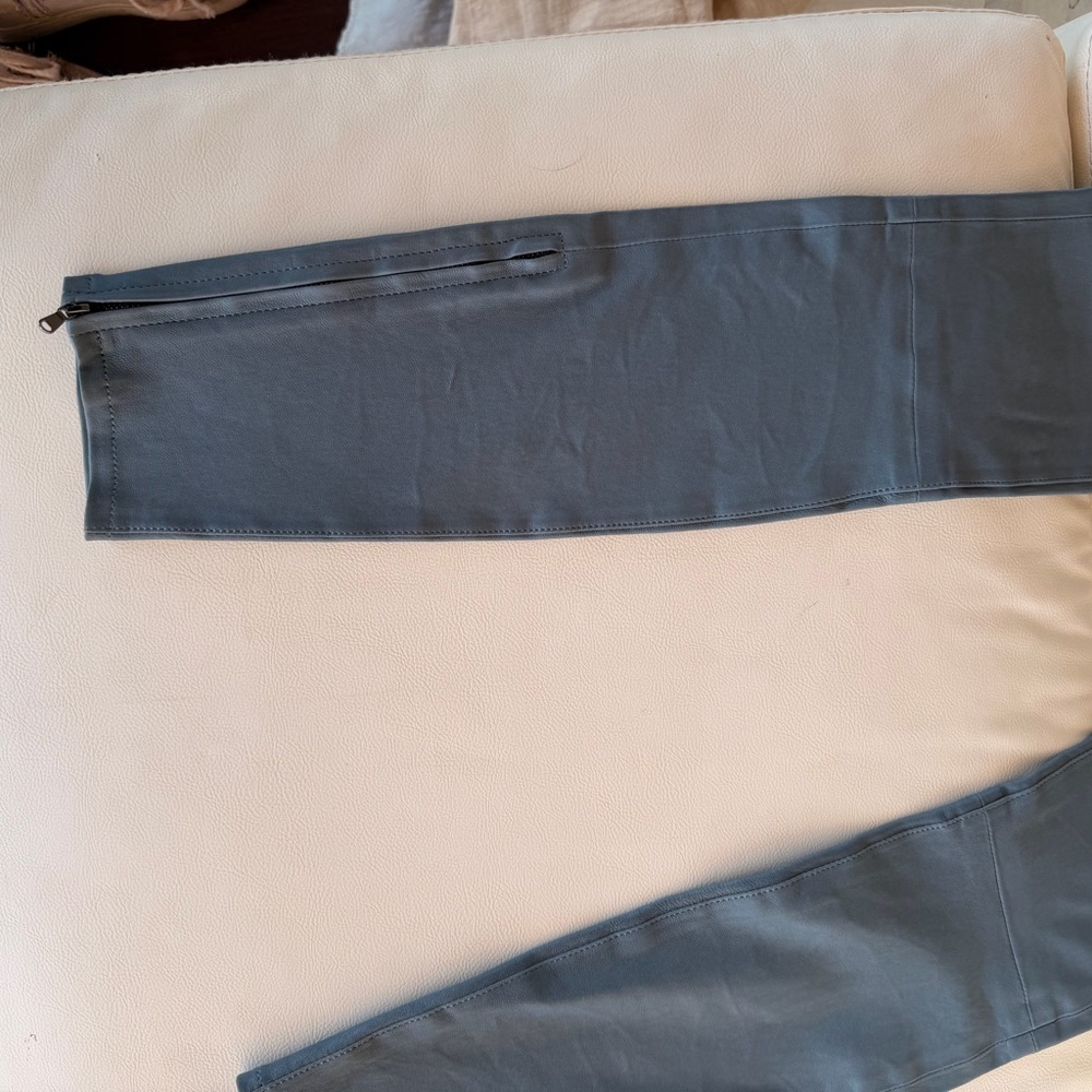 New J Brand Blue gray stretch lamb leather Pants size xs - Picture 6 of 14